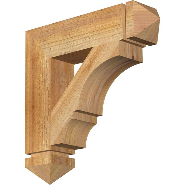 Ekena Millwork Balboa Arts & Crafts Rough Sawn Bracket, Western Red Cedar, 4"W x 18"D x 18"H BKT04X18X18BOA03RWR - main